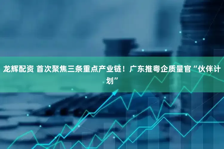 龙辉配资 首次聚焦三条重点产业链！广东推粤企质量官“伙伴计划”